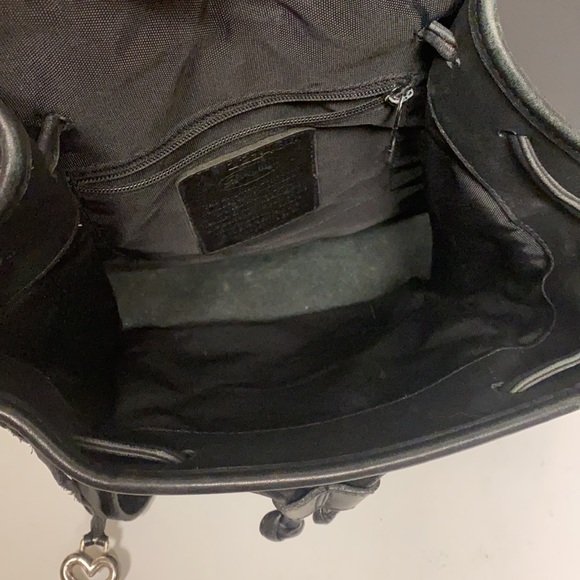 BRIGHTON Leather Vinyl Drawstring Backpack Purse - Picture 11 of 16